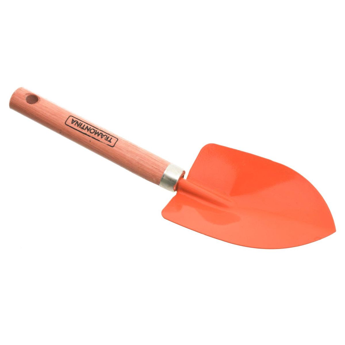 TRAMONTINA - Palita ancha de acero naranjo con mango de madera