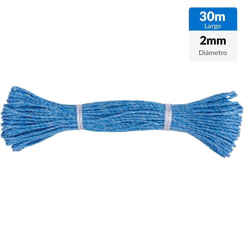 FIXSER - Cuerda de polipropileno torcido 2 mm x 30 m