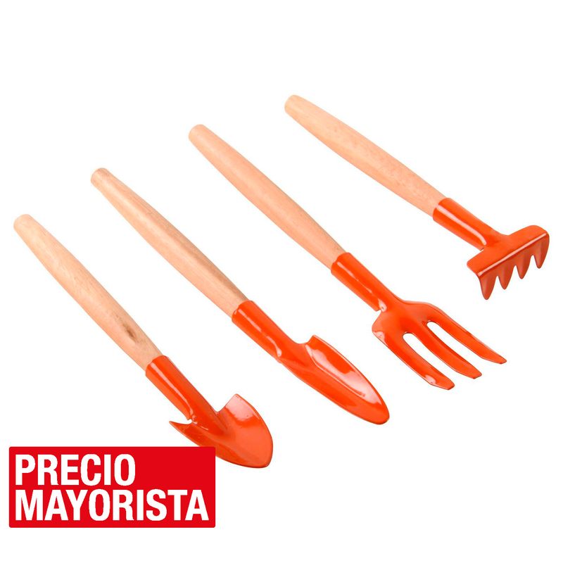 TRAMONTINA - Kit de herramientas para jardinería 4 piezas naranjo