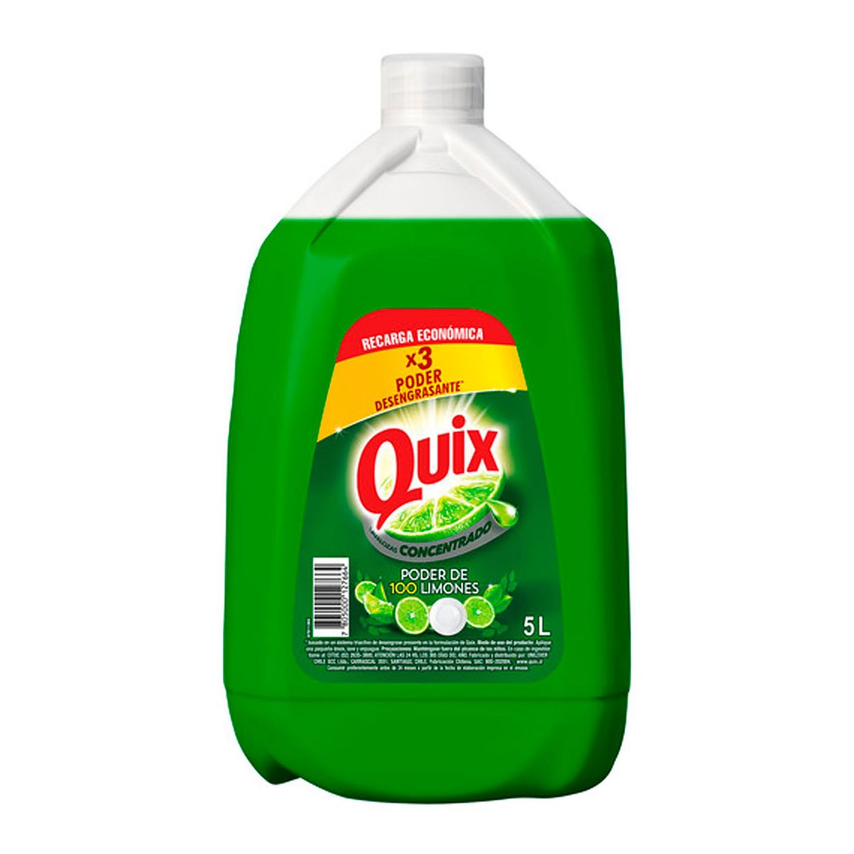 QUIX - Lavalozas Quix Líquido Bidón 5 Litros Aroma Limón Desengrasante