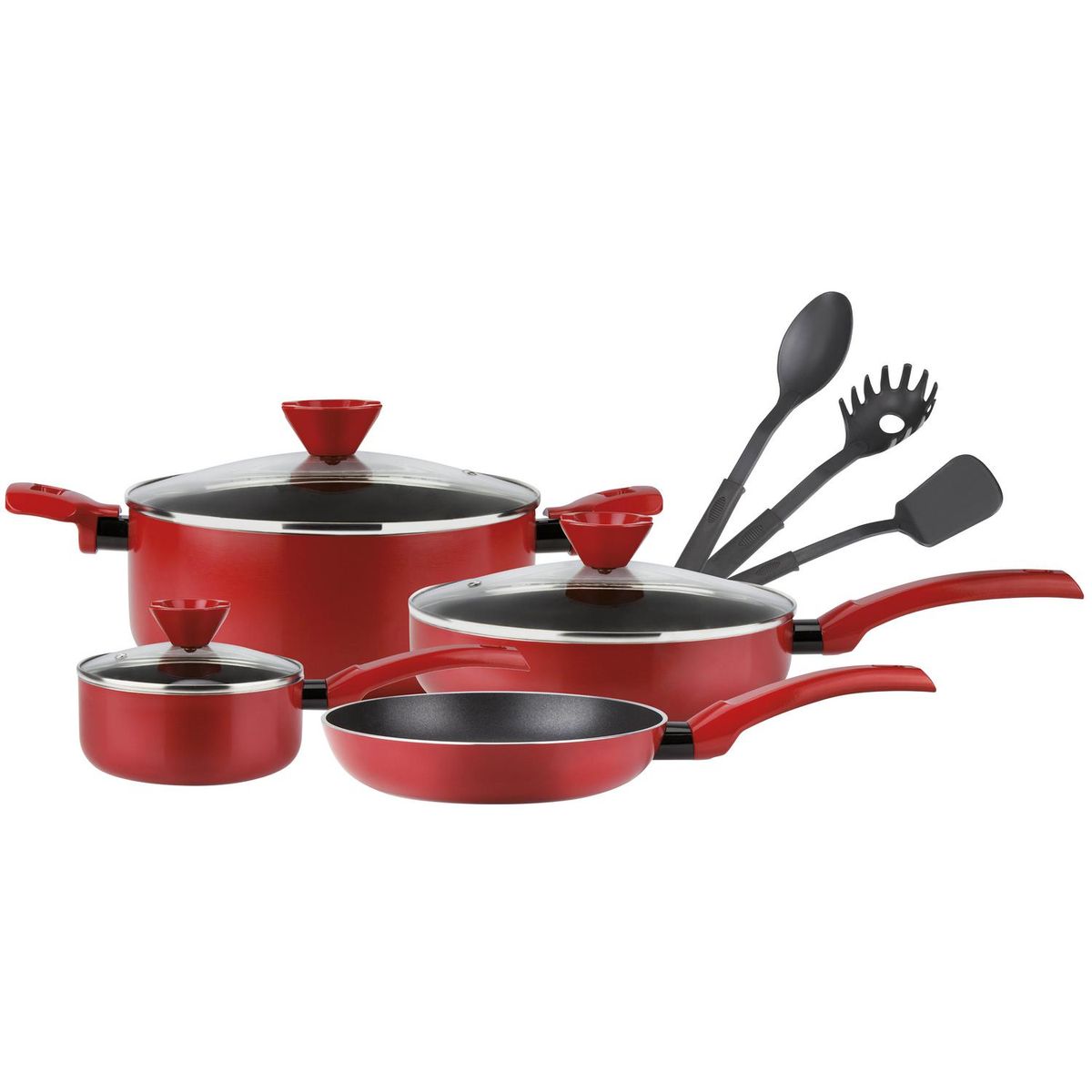 MARMICOC - Batería de Cocina 10 Piezas Aluminio Patagonia Rojo