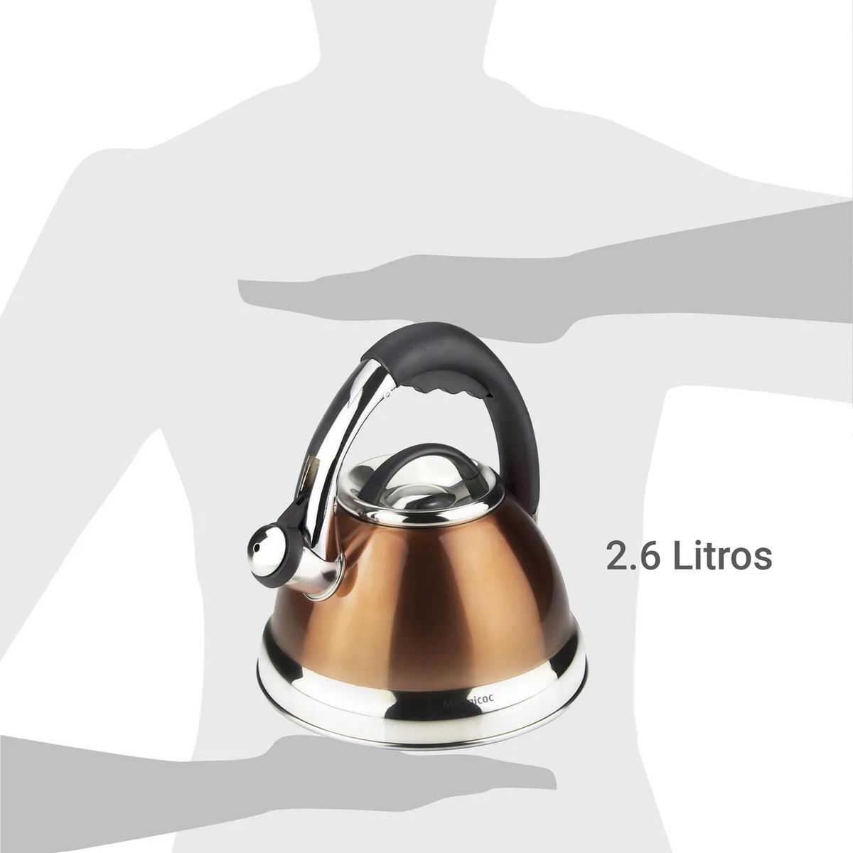 Tetera Sabina 2.6 l Acero Inoxidable Cobre, marca MARMICOC - Foto 2