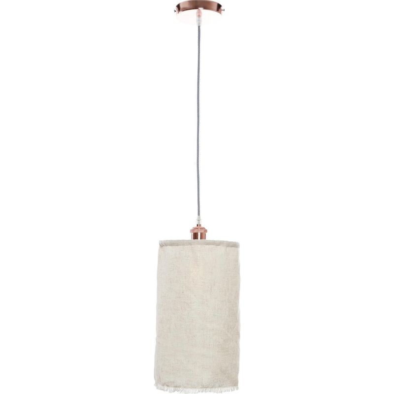 DISEÑO 3 - Lámpara Colgante Edison Tela Beige