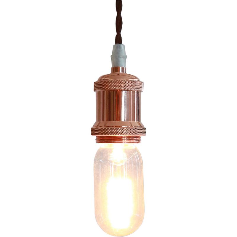 DISEÑO 3 - Lámpara Colgante Edison Corta Acero Beige