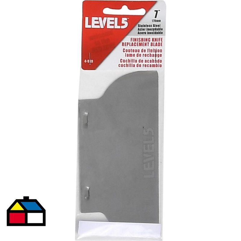 LEVEL 5 - REPUESTO HOJA ESPATULA  DE ACABADO PERFECTO ACERO INOXIDABLE  7"- 18 CM
