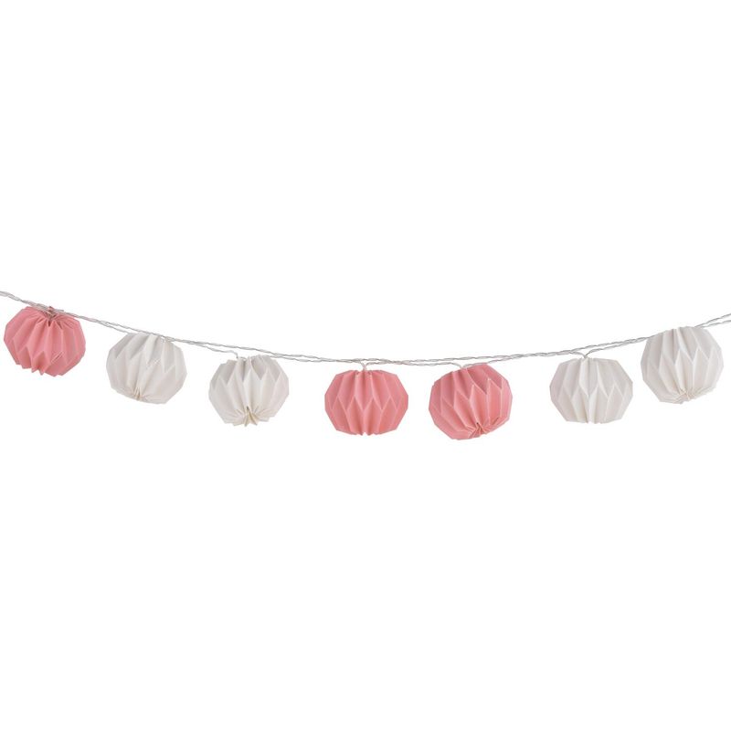 CONCEPT - Guirnalda origami blanco y rosa 10 luces led
