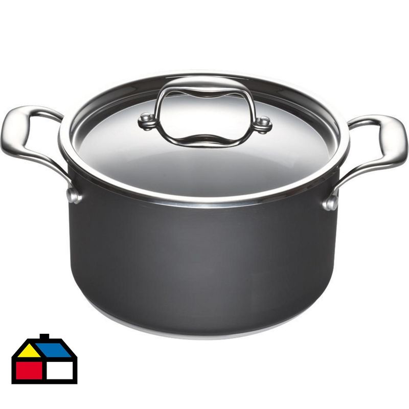 MAGEFESA - Olla de Acero inoxidable 24 cm  Negro