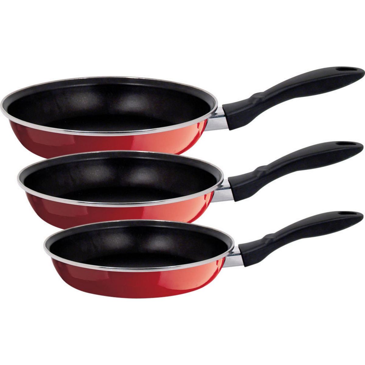 MAGEFESA - Set sartenes 18/20/24 cm rojo