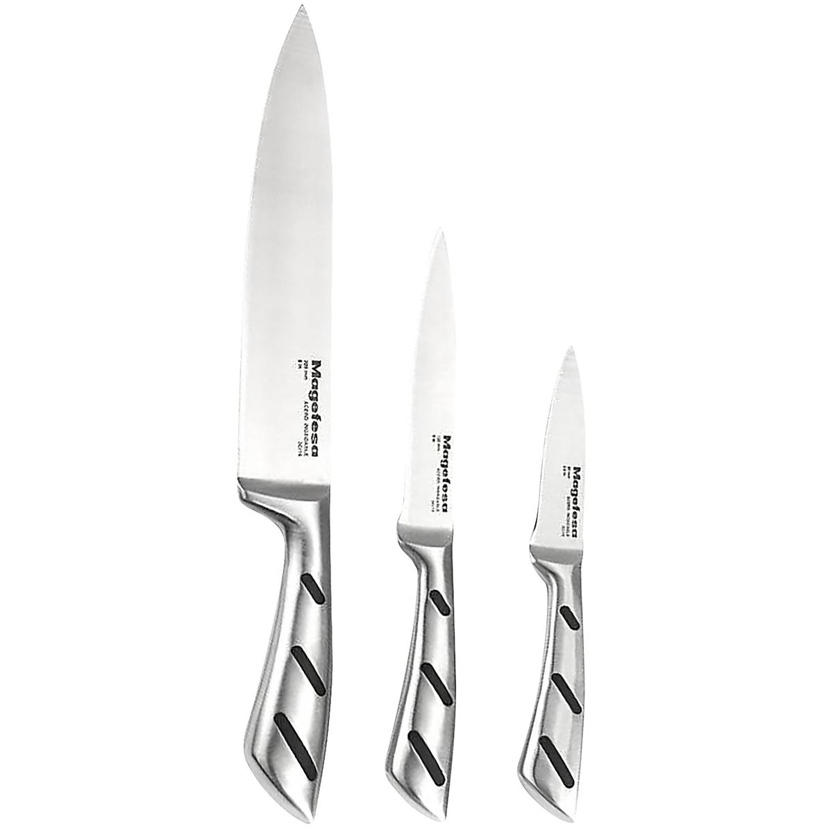 MAGEFESA - Set de 3 Cuchillos Inoxidable Magefesa Multiuso Cocina