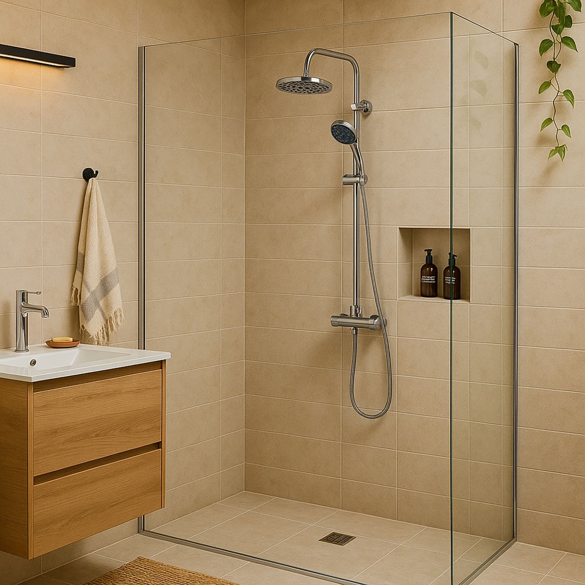 NIBSA - Columna telescopica ducha muro