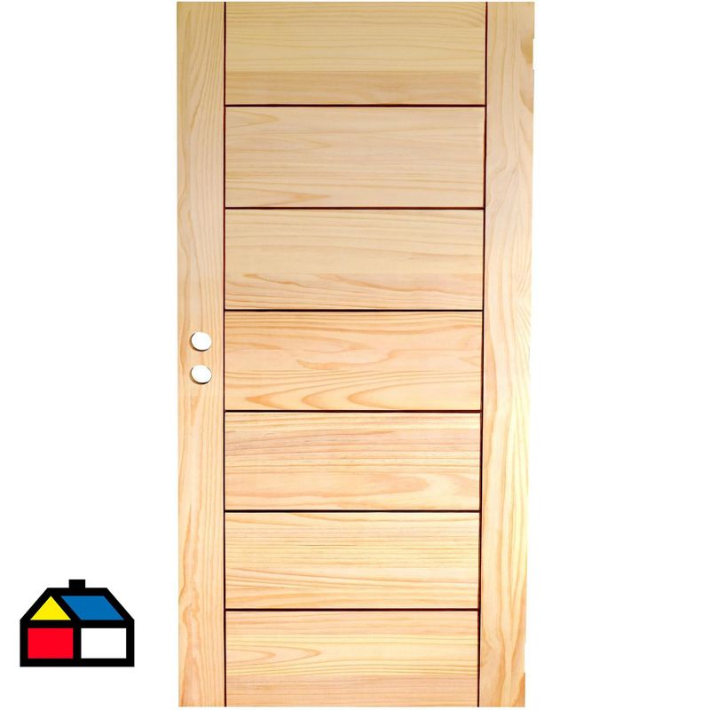 HOLZTEK - Puerta Madera pino oregón 80x210 cm 5300533-1 Natural