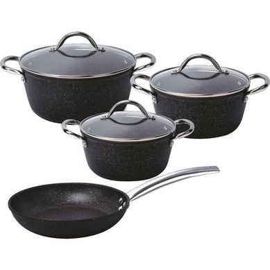 Batera de cocina 7 piezas aluminio negra