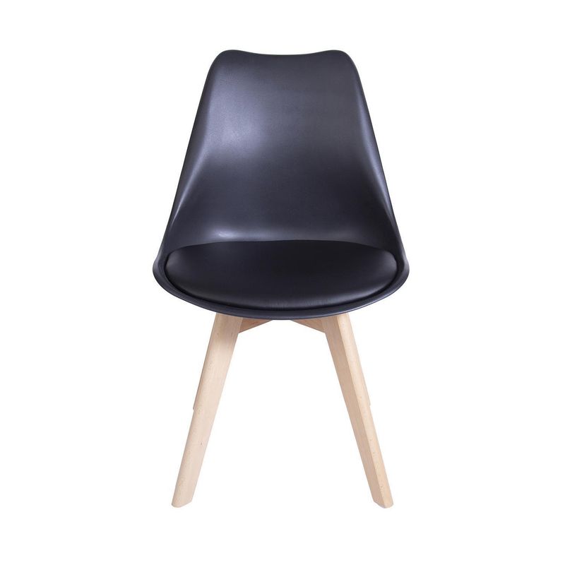 WHITE MARKET - Silla Escandinava Acolchada Negro 80x47x54 cm