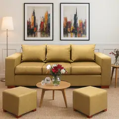 DKORA - Sofá 3 cuerpos + 2 pouf