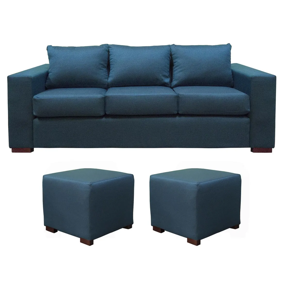 DKORA - Sofá 3 cuerpos + 2 pouf