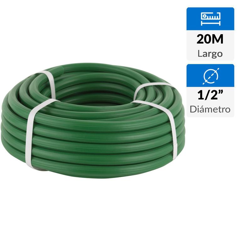 Manguera jardin pvc reforzada 1/2" rollo 20 m sin accesorios