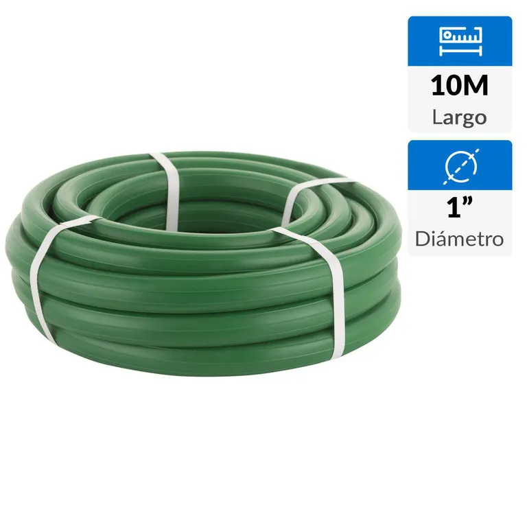 Manguera jardin pvc reforzada 1" rollo 10 m sin accesorios