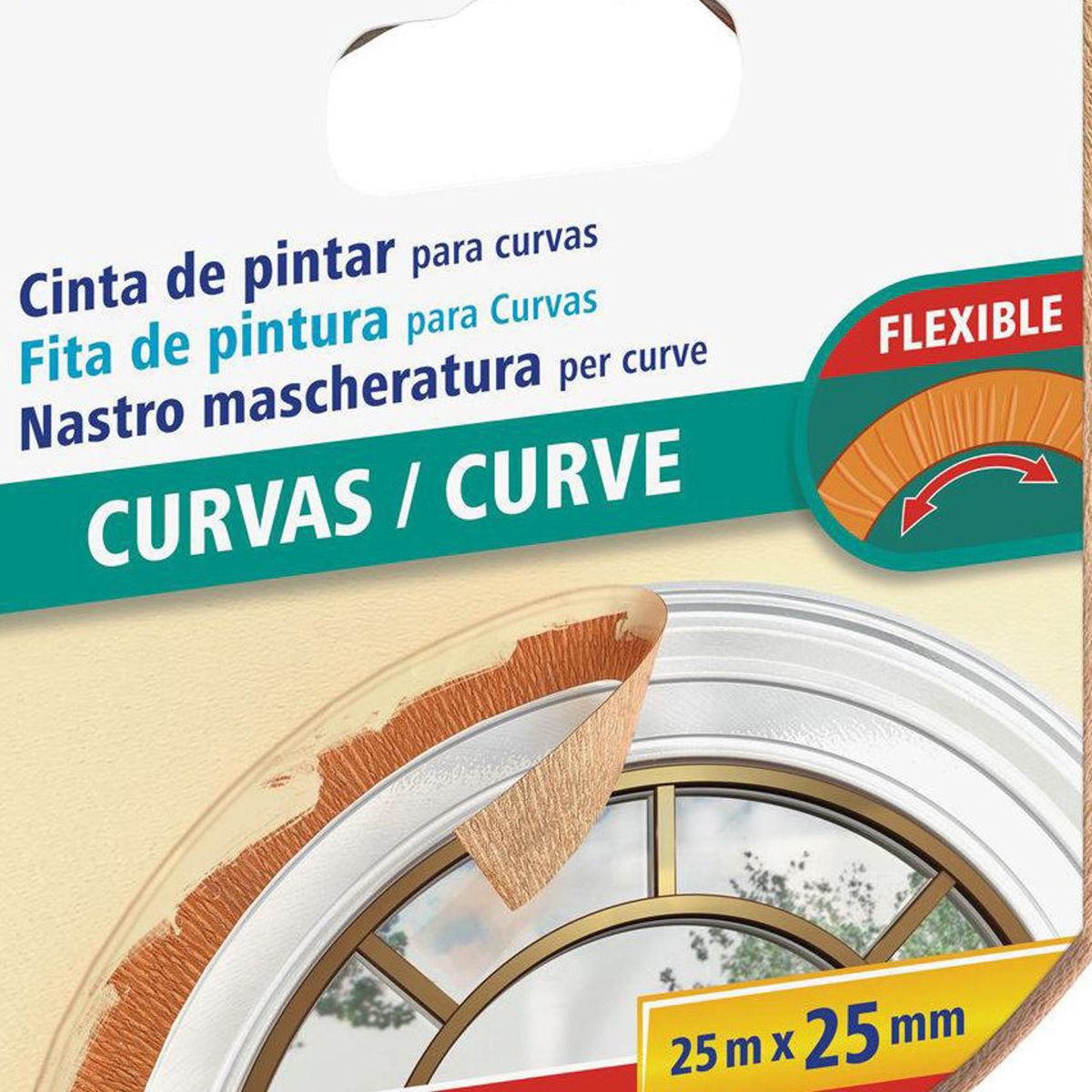 TESA - Cinta Enmascarar Tesa para Curvas 25 mm 25 metros Café