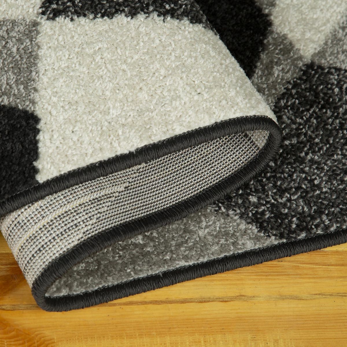 JUST HOME COLLECTION - Alfombra Pasillo Lotto Blocks 50x220 cm Polipropileno Gris