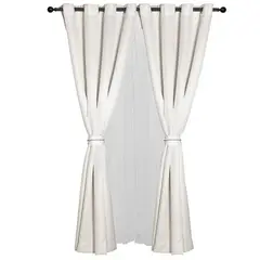 MASEL - Set Cortinas Bárbara Tela 140x225 cm Crudo