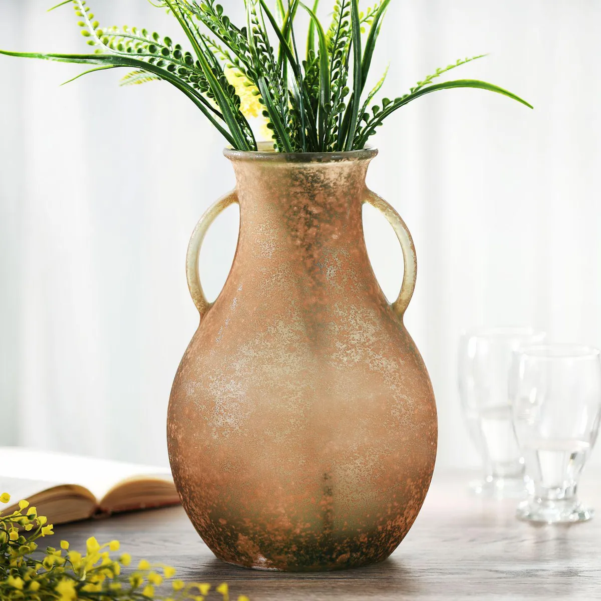 HOMY - Jarrón antic marrón 32 cm