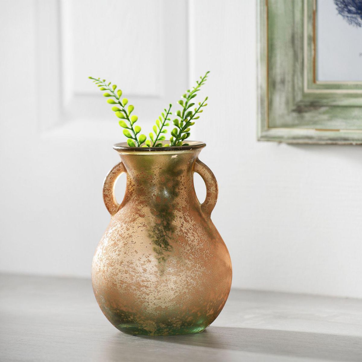 HOMY - Jarrón antic marrón 16 cm