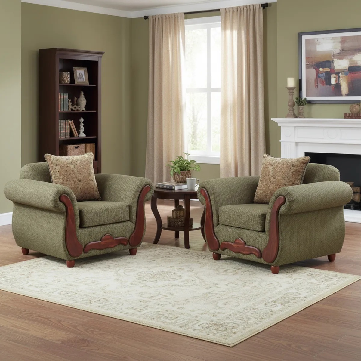 DKORA - Juego de living kenny 3 cuerpos + 2 sillones