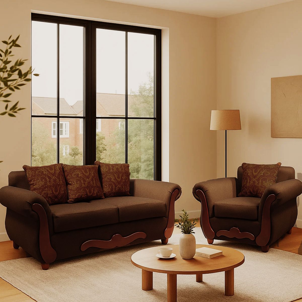 DKORA - Juego de living kenny 3 cuerpos + 2 sillones