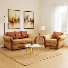 DKORA - Juego de living kenny 3 cuerpos + 2 sillones