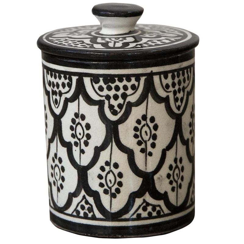 CASA GITANA - Azucarero Marroquí 8,5 cm cerámica negro