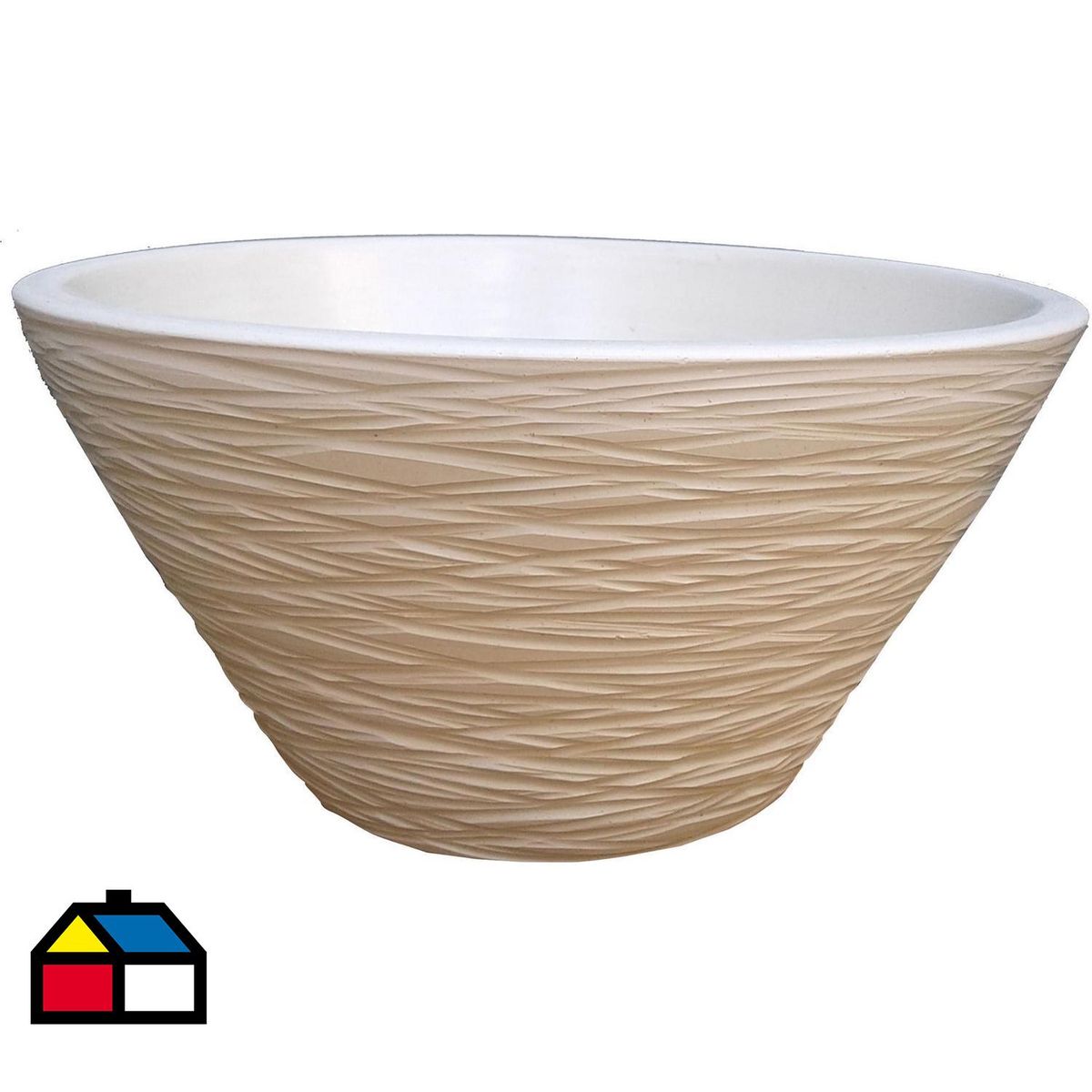 FANGO - Lavamanos Piedra Marfil Forma Redonda Granito 35x14x41 cm Marfil