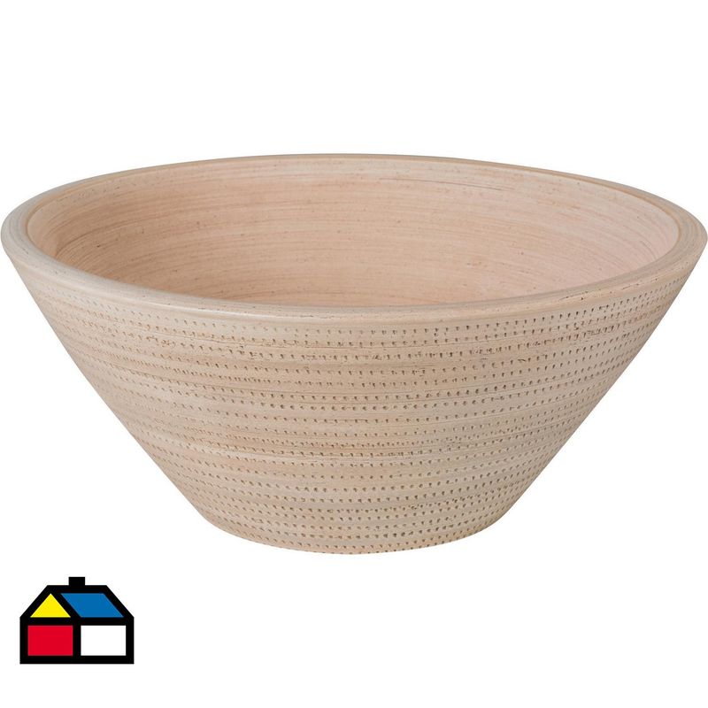 FANGO - Lavamanos Panal Forma Redonda Arcilla 35x14x41 cm Beige