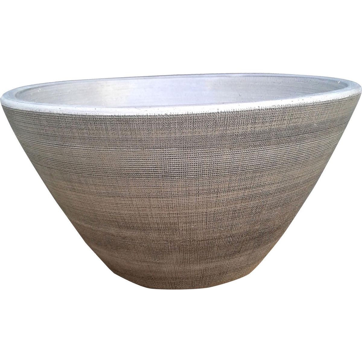 FANGO - Lavamanos Forma Redonda Arcilla 35x14x41 cm Gris