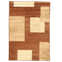 Alfombra Carrera Cuadros 133x190 cm Polipropileno Café