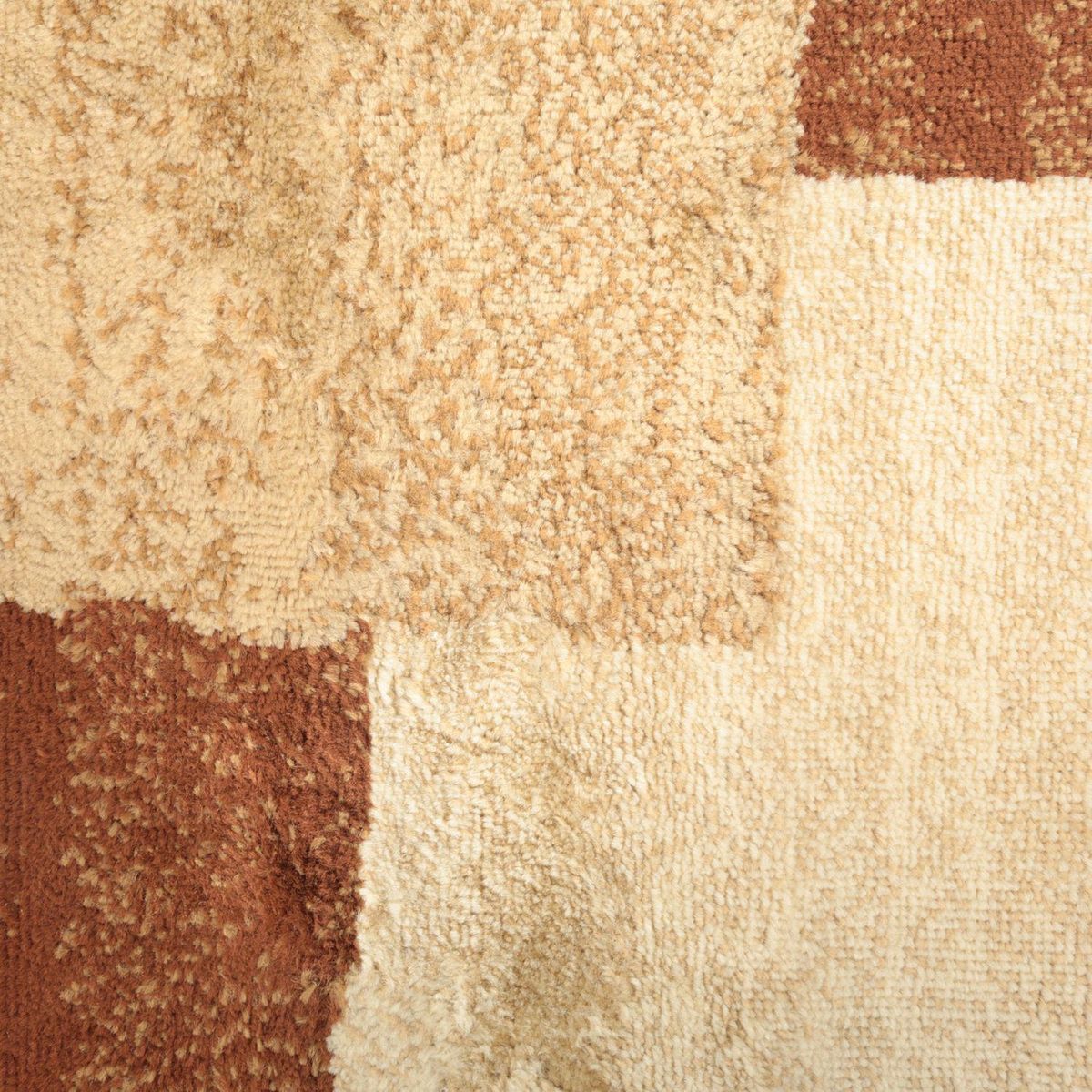 JUST HOME COLLECTION - Alfombra Carrera Cuadros 133x190 cm Polipropileno Café