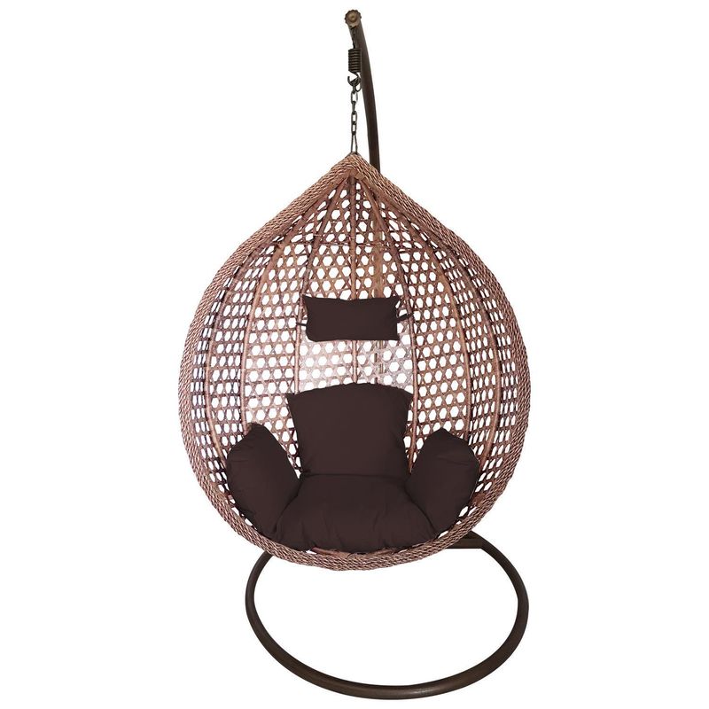 EL BARCO - Silla Colgante 195x95x70 cm Ratán Café
