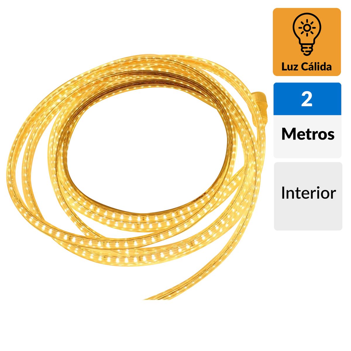 LEDZONE - Cinta led 2 metros 11W luz cálida