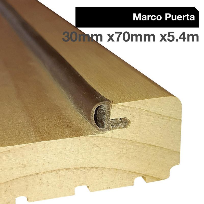 HOLZTEK - Juego marco puerta pino con burlete 30 mm x 70 mm x 5,4 m