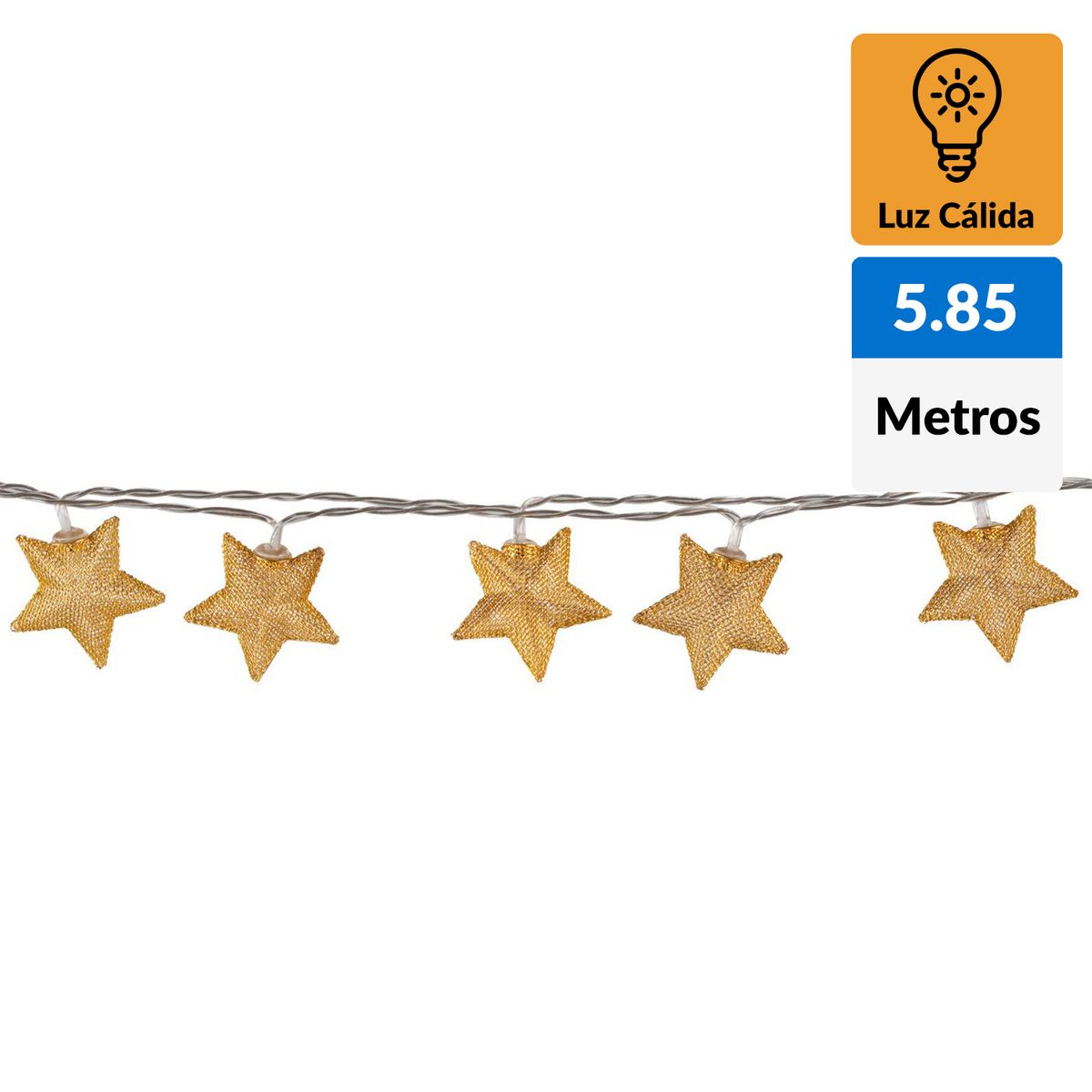 LEDZONE - Guirnalda 220V estrella 20 luces