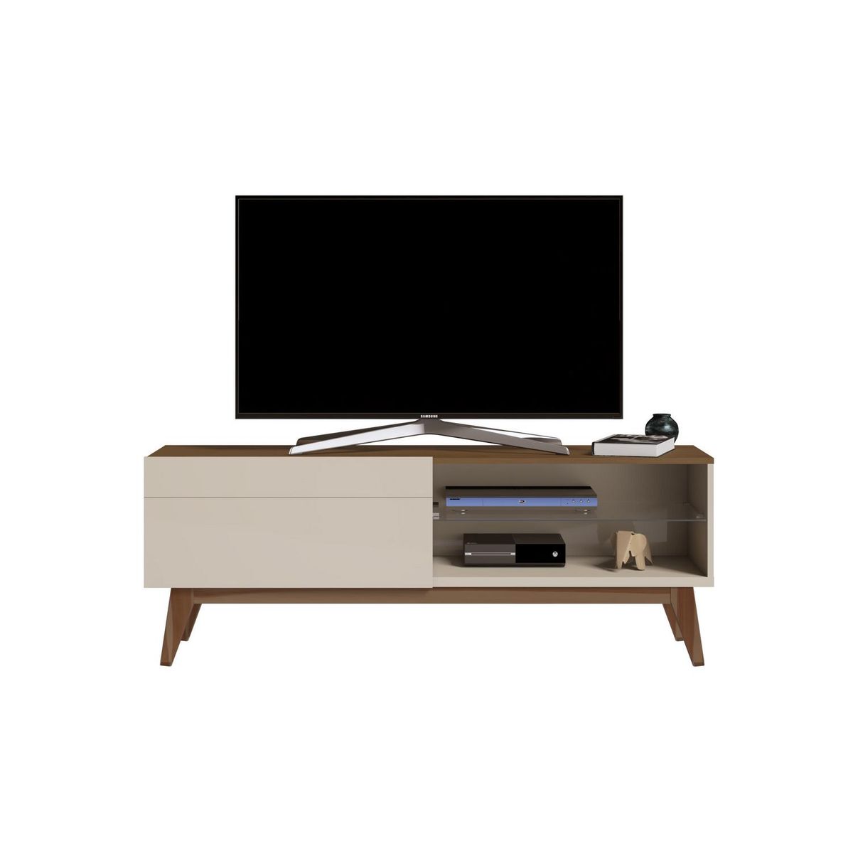 ALTAVISION - Rack 60 " Classic Blanco/Café 40x52x146 cm