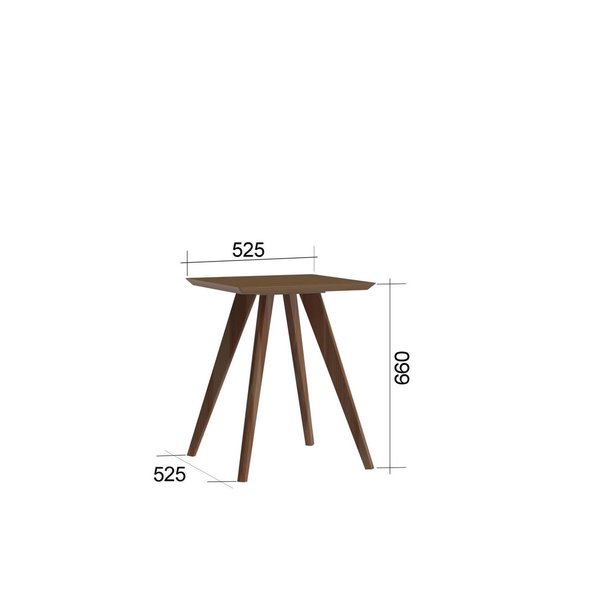 ALTAVISION - Mesa Lateral Classic Café 53x53x66 cm