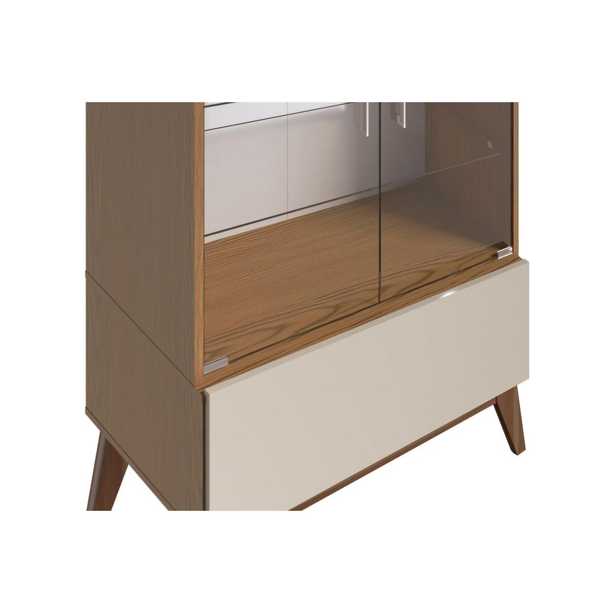 ALTAVISION - Vitrina classic 166 cm Café/ Blanco