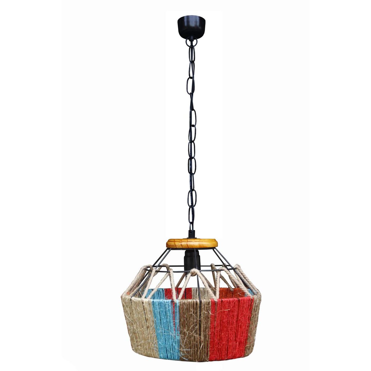 CAROLD STEVENS - Lámpara Colgante 1 Luz Madera Rojo