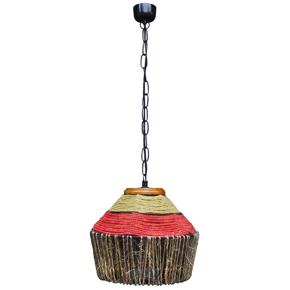 CAROLD STEVENS - Lámpara Colgante Ámber 1 Luz Madera Naranjo