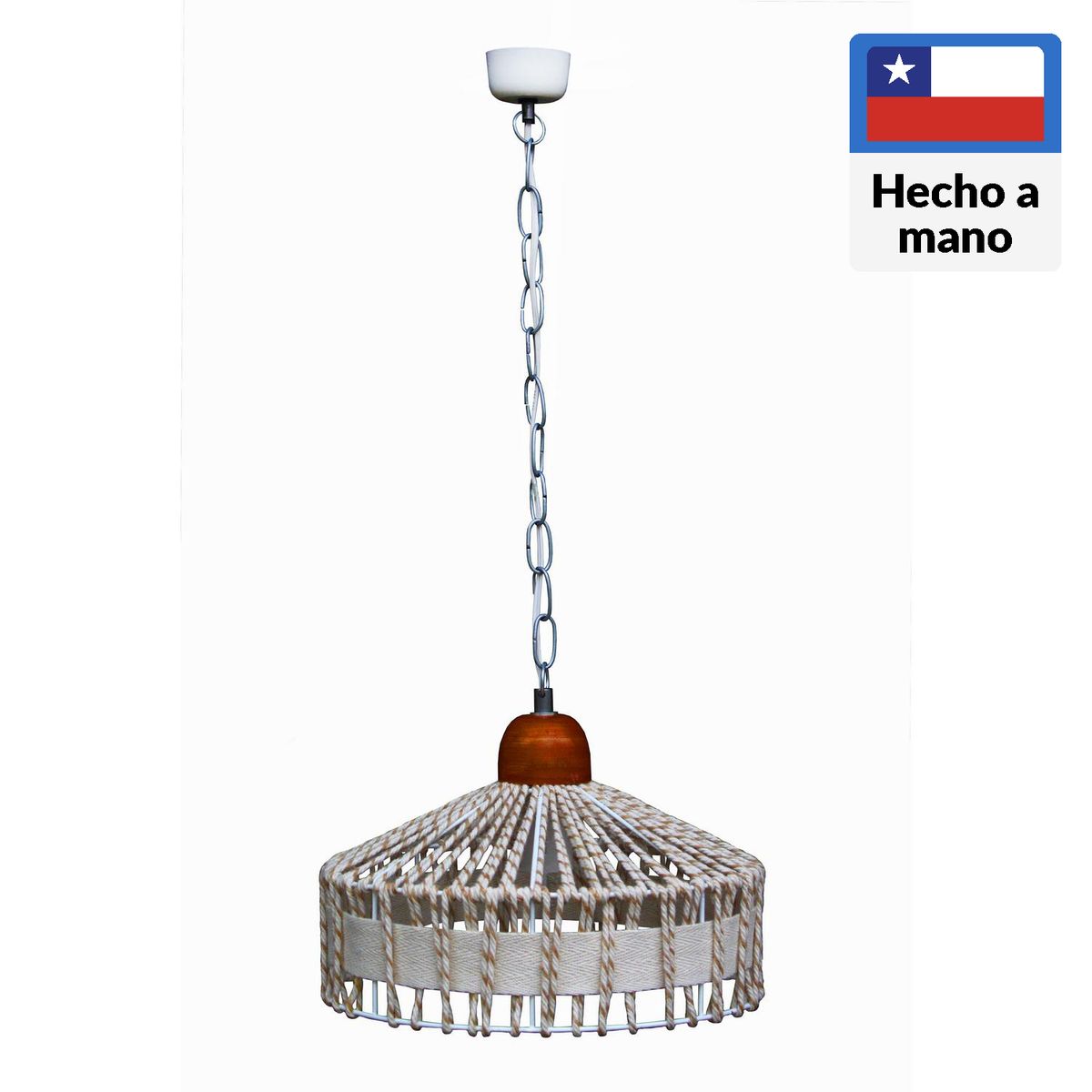 CAROLD STEVENS - Lámpara Colgante 1 Luz Madera Café