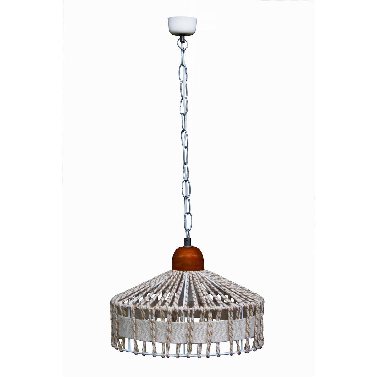 CAROLD STEVENS - Lámpara Colgante 1 Luz Madera Café