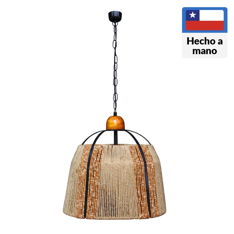 CAROLD STEVENS - Lámpara Colgante 1 Luz Madera Café/Marrón