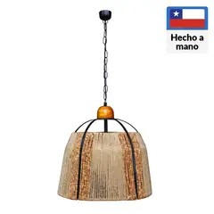 CAROLD STEVENS - Lámpara Colgante 1 Luz Madera Café/Marrón