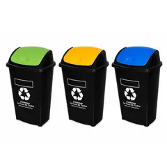 SOGA - Basurero 60 Litros Plástico Colores Surtidos