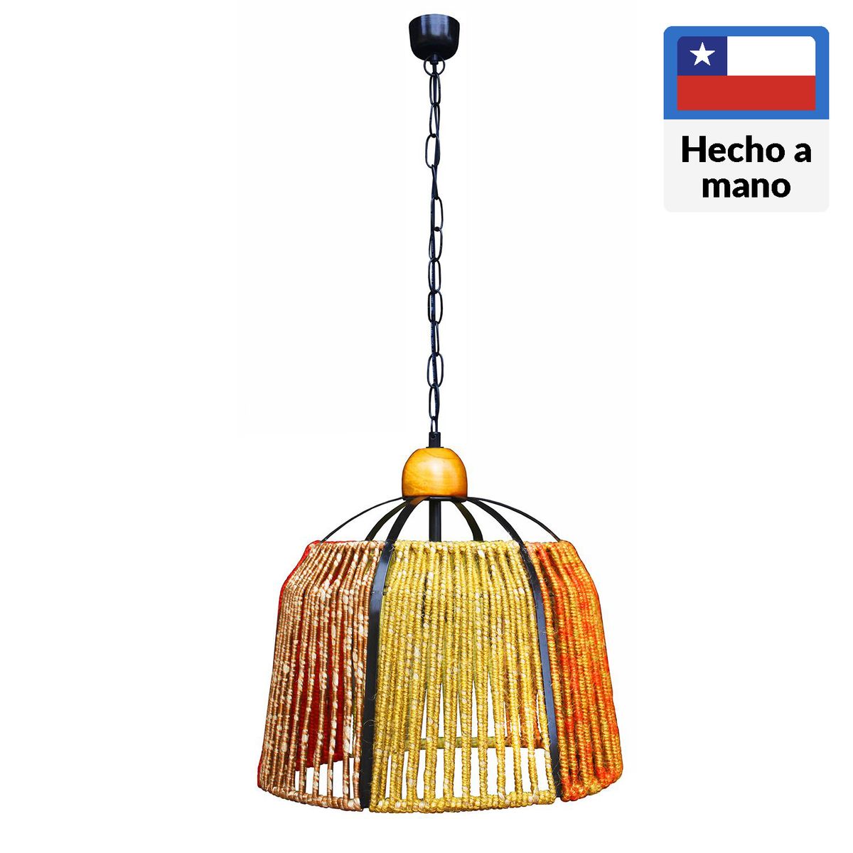 CAROLD STEVENS - Lámpara Colgante Bell 1 Luz Madera Multicolor